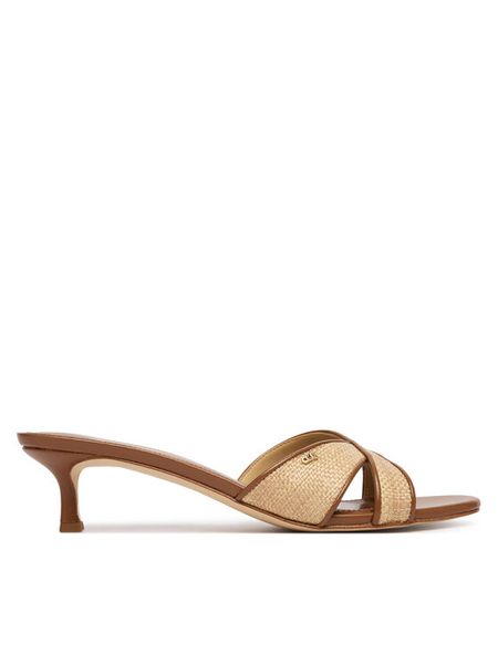 MICHAEL Michael Kors Klapki Cassidy Kitten 40S6CSMS2D Beżowy. Brązowe klapki MICHAEL Michael Kors, bez wzorów, z materiału, bez obcasa. Za 569.99 zł.