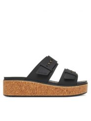 Crocs Klapki Brooklyn Cork Buckle 211252 Czarny. Czarne klapki Crocs, bez wzorów, z tworzywa sztucznego, bez obcasa. Za 199.99 zł.