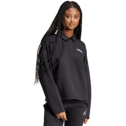 Bluza damska adidas Essentials Linear Polo. Czarne bluzy Adidas, xs, bez wzorów, z bawełny, bez kaptura. Za 181.99 zł.