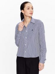 Polo Ralph Lauren Koszula 211891419001 Granatowy Regular Fit. Niebieskie koszule Polo Ralph Lauren, xl, bez wzorów, z bawełny, bez kołnierzyka, bez ramiączek. Za 379.99 zł.