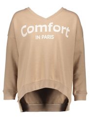 Miss goodlife Bluza "Comfort in Paris" w kolorze beżowym rozmiar: XL. Brązowe bluzy miss goodlife, xl, bez wzorów, z bawełny, bez kaptura. Za 114.17 zł.