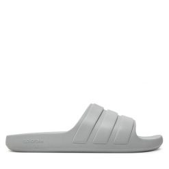 Klapki adidas. Szare klapki Adidas, bez wzorów, bez obcasa. Za 99.99 zł.