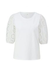 S.Oliver Bluzka w kolorze białym rozmiar: 46. Białe bluzki S.Oliver, s, bez wzorów, z bawełny, bez kołnierzyka, bez ramiączek. Za 108.99 zł.