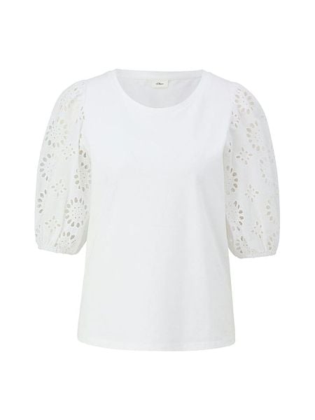 S.Oliver Bluzka w kolorze białym rozmiar: 46. Białe bluzki S.Oliver, s, bez wzorów, z bawełny, bez kołnierzyka, bez ramiączek. Za 86.99 zł.
