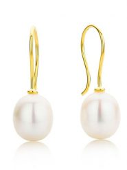 Diamant Exquis Złote kolczyki z perłami rozmiar: onesize. Białe kolczyki Diamant Exquis, z perłą, złote, z zapięciem typu bigiel. Za 382.99 zł.