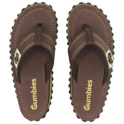 Japonki GUMBIES ISLANDER FLIP-FLOPS UNISEX. Brązowe klapki Gumbies, bez wzorów, bez obcasa. Za 139.99 zł.