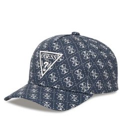 Czapka z daszkiem Guess. Niebieskie czapki Guess, z aplikacjami. Za 139.99 zł.
