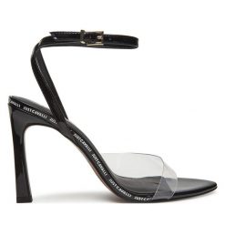 Sandały Just Cavalli. Czarne sandały Just Cavalli, bez wzorów, bez obcasa, na szpilce, bez zapięcia. Za 749.99 zł.
