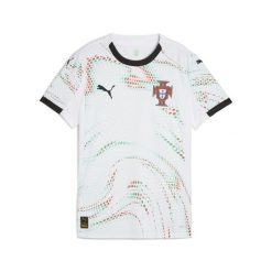 Damska koszulka wyjazdowa Portugalia 2025 PUMA White Black. Białe bluzki Puma, l, bez wzorów, sportowe, bez kołnierzyka, bez ramiączek. Za 419.00 zł.