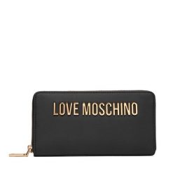 Duży Portfel Damski LOVE MOSCHINO. Czarne portfele Love Moschino, bez wzorów. Za 349.99 zł.