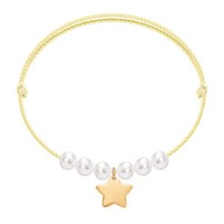 Bransoletka Christmas Twinkle. Białe bransoletki Lilou, z perłą, pozłacane. Za 144.00 zł.