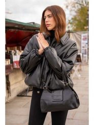 Maison héritage PARIS Skórzana torebka "Alina" w kolorze czarnym - 32 x 19 x 9 cm rozmiar: onesize. Czarne torby na ramię Maison héritage PARIS, bez wzorów, z materiału, na ramię, bez dodatków. Za 304.99 zł.