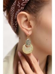 Pierres delicates Pozłacane kolczyki z prehnitami rozmiar: onesize. Żółte kolczyki Pierres delicates, z prehnitem, pozłacane, z zapięciem typu bigiel. Za 52.99 zł.