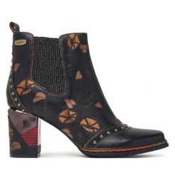 Botki Laura Vita. Czarne botki Laura Vita, bez wzorów, bez obcasa, na słupku, bez zapięcia. Za 689.99 zł.