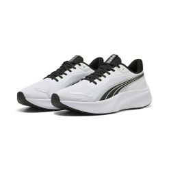 Buty do biegania Pounce Lite PUMA White Black. Białe obuwie sportowe Puma, bez zapięcia, do biegania. Za 279.00 zł.