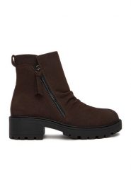 Clara Barson Botki CEO-HY8007S-1 Brązowy. Brązowe botki Clara Barson, bez wzorów, z materiału, bez obcasa, na płaskiej podeszwie, bez zapięcia. Za 169.99 zł.