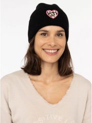 Zwillingsherz Czapka "Leo Heart" w kolorze czarnym rozmiar: onesize. Czarne czapki Zwillingsherz, bez wzorów, z materiału. Za 123.25 zł.