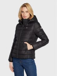 Tommy Jeans Kurtka przejściowa Basic DW0DW13741 Czarny Regular Fit. Czarne kurtki Tommy Jeans, xxs, bez wzorów, z jeansu, bez kaptura. Za 469.99 zł.