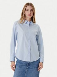 Tommy Hilfiger Koszula Ess WW0WW47169 Błękitny Regular Fit. Niebieskie koszule TOMMY HILFIGER, bez wzorów, z bawełny, bez kołnierzyka, bez ramiączek. Za 389.99 zł.