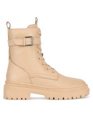 Lasocki Trzewiki WI16-14097-06 Beżowy. Brązowe botki Lasocki, bez wzorów, ze skóry, bez obcasa, na płaskiej podeszwie, bez zapięcia. Za 269.99 zł.