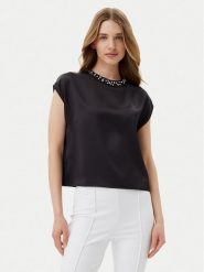 Imperial Bluzka RIC3JBA Czarny Regular Fit. Czarne bluzki Imperial, xs, bez wzorów, z syntetyku, bez kołnierzyka, bez ramiączek. Za 239.99 zł.