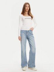 Guess Bluzka O5RI00 KBBU1 Biały Regular Fit. Białe bluzki Guess, xl, z aplikacjami, z bawełny, bez kołnierzyka, bez ramiączek. Za 159.99 zł.