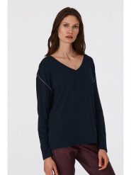 TATUUM Bluzka w kolorze granatowym rozmiar: S. Niebieskie bluzki Tatuum, s, bez wzorów, z bawełny, bez kołnierzyka, bez ramiączek. Za 85.95 zł.