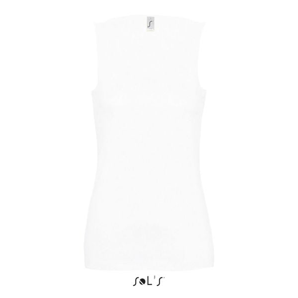 Damski tank top Sol's Jane. Białe topy SOL'S, s, bez wzorów, z bawełny, bez kołnierzyka, bez ramiączek. Za 76.50 zł.