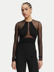 Elisabetta Franchi Body BO-030-62E2-V300 Czarny Slim Fit. Czarne body Elisabetta Franchi, bez wzorów, z syntetyku. Za 1,279.00 zł.