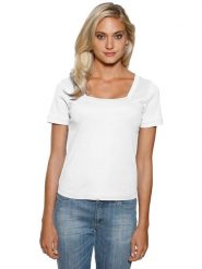 Heine Koszulka w kolorze białym rozmiar: 50. Białe bluzki Heine, bez wzorów, bez kołnierzyka, bez ramiączek. Za 56.99 zł.