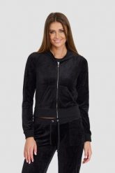 JUICY COUTURE Czarna damska bluza Heritage Robyn, Rozmiar S. Czarne bluzy sportowe Juicy Couture, s, bez wzorów, bez kaptura. W wyprzedaży za 309.99 zł.