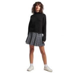 Damski sweter z szyją Superdry Vintage Essential. Czarne swetry Superdry, na zimę, bez wzorów, bez ramiączek. Za 297.50 zł.