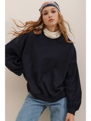 Trend Alaçatı Stili Bluza w kolorze czarnym rozmiar: M. Czarne bluzy Trend Alaçatı Stili, m, bez wzorów, bez kaptura. Za 74.81 zł.