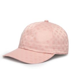 Czapka z daszkiem Guess. Czerwone czapki Guess, z aplikacjami. Za 159.99 zł.