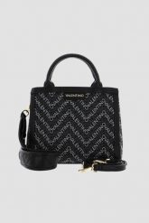 VALENTINO Czarna torebka Blizzard. Czarne shopper Valentino by Mario Valentino, bez wzorów, bez dodatków. W wyprzedaży za 499.99 zł.
