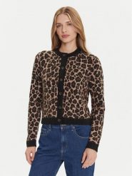 Tommy Jeans Kardigan Leopard DW0DW21968 Brązowy Regular Fit. Brązowe kardigany Tommy Jeans, l, bez wzorów, z jeansu. Za 599.99 zł.