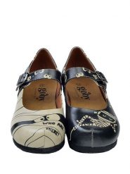 Goby Baleriny w kolorze kremowo-czarnym z paskiem rozmiar: 38. Brązowe baleriny Goby, bez wzorów, z materiału, bez obcasa. Za 195.99 zł.