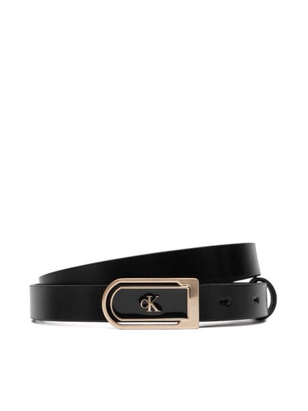 Calvin Klein Pasek Round Ck Enamel Plaque 20Mm LV04F7109G Czarny. Czarne paski Calvin Klein, bez wzorów, ze skóry. Za 209.99 zł.