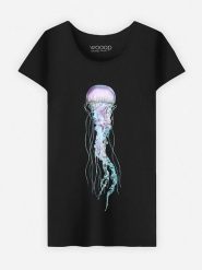 WOOOP Koszulka "Space Jelly" w kolorze czarnym rozmiar: XL. Czarne bluzki Wooop, xl, bez wzorów, z bawełny, bez kołnierzyka, bez ramiączek. Za 56.99 zł.