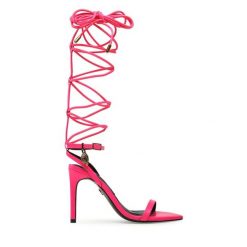 Sandały Kurt Geiger. Czerwone sandały Kurt Geiger, bez wzorów, bez obcasa, na szpilce, bez zapięcia. Za 699.99 zł.