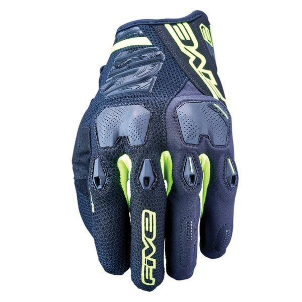 Rękawiczki ENDURO 2 - CZARNE/FLUO-ŻÓŁTE - XS/7. Czarne rękawiczki FIVE GLOVES, bez wzorów, sportowe. Za 221.00 zł.