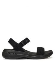 Skechers Sandały Go Walk Arch Fit Sandal-Polished 140264/BBK Czarny. Czarne sandały Skechers, bez wzorów, z materiału, bez obcasa, na koturnie, bez zapięcia. Za 259.99 zł.