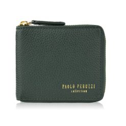 Portfel damski skórzany mały ciemnozielony w orientacji poziomej z RFID Paolo Peruzzi KV-04-DGR. Zielone portfele PAOLO PERUZZI, bez wzorów, ze skóry. Za 79.00 zł.