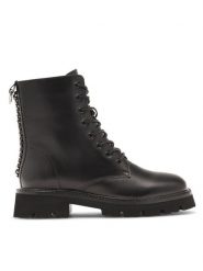 Badura Botki NORA-01W4-002 Czarny. Czarne botki Badura, bez wzorów, ze skóry, bez obcasa, na płaskiej podeszwie, bez zapięcia. Za 349.99 zł.