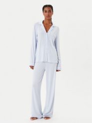 Guess Piżama O4BX07 KCIN2 Błękitny Regular Fit. Niebieskie piżamy Guess, z aplikacjami, bez ramiączek. Za 439.99 zł.