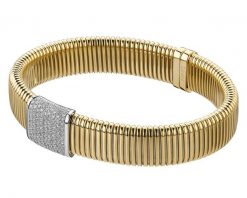 Bransoletka z żółtego i białego złota z brylantami - 0,68 ct - próba 750. Białe bransoletki Apart, z brylantem, złote. Za 32,990.00 zł.