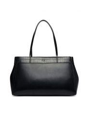 Calvin Klein Torebka Ck Croc Snap Large Tote LV04F3904G Czarny. Czarne shopper Calvin Klein, bez wzorów, ze skóry, bez dodatków. Za 749.99 zł.