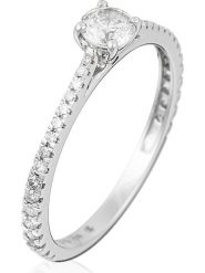 DIAMANTA Złoty pierścionek "Solitaire Royal" z diamentami rozmiar: 53. Szare pierścionki DIAMANTA, z diamentem, złote. Za 2,427.99 zł.