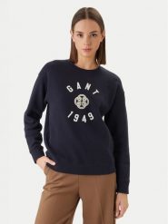 Gant Bluza 4201485 Granatowy. Niebieskie bluzy GANT, l, bez wzorów, z bawełny, bez kaptura. Za 631.99 zł.