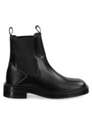 Gant Sztyblety 31541129 Czarny. Czarne botki GANT, bez wzorów, ze skóry, bez obcasa, na płaskiej podeszwie, bez zapięcia. Za 709.99 zł.